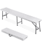 Portable Folding Bench White HDPE Seat For Picnic Camping IndoorOutdoor Use Sturdy Metal Frame 6