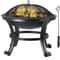 Backyard Fire Pit Outdoor Wood Burning With Mesh Lid Fire Picker Perfect For BBQ Cozy Metal Fire Bo 0