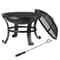 Backyard Fire Pit Outdoor Wood Burning With Mesh Lid Fire Picker Perfect For BBQ Cozy Metal Fire Bo 2