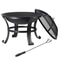 Backyard Fire Pit Outdoor Wood Burning With Mesh Lid Fire Picker Perfect For BBQ Cozy Metal Fire Bo 2