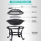 Backyard Fire Pit Outdoor Wood Burning With Mesh Lid Fire Picker Perfect For BBQ Cozy Metal Fire Bo 8