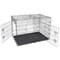 Folding Dog Crate Metal Dog Cage With Tray Pan Doors Black Pet Kennel 5