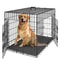 Folding Dog Crate Metal Dog Cage With Tray Pan Doors Black Pet Kennel 0