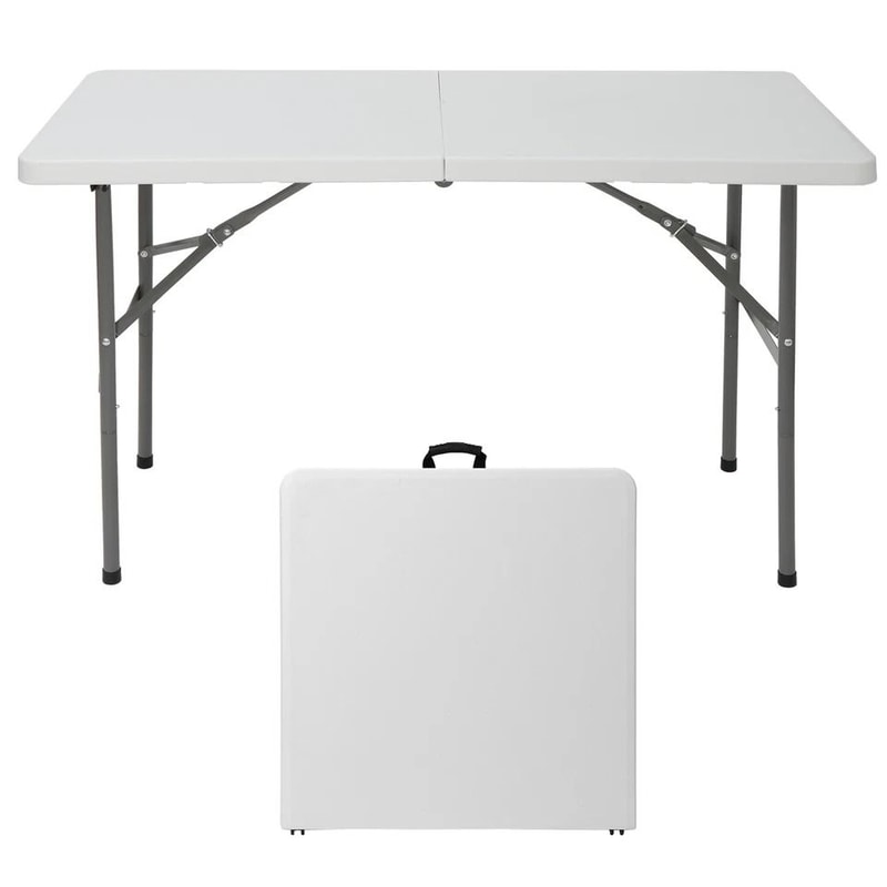FoldinHalf Plastic Folding Table With Carrying Handle Picnic Camping Table Waterproof And Durable L