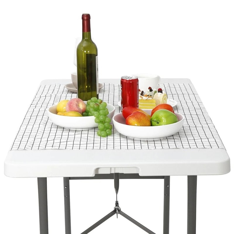 FoldinHalf Plastic Folding Table With Carrying Handle Picnic Camping Table Waterproof And Durable L