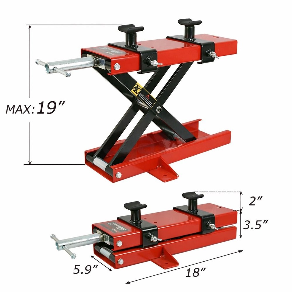 Motorcycle Dirt Bike ATV Scissor Jack HeavyDuty Lift Stand Capacity Crank Tool 0