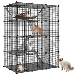 cat enclosures diy, tier cat cage indoor, detachable metal kennel w/ hammock, spacious & stable pet cage