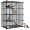 Cat Enclosures DIY Tier Cat Cage Indoor Detachable Metal Kennel W Hammock Spacious Stable Pet Cage 0