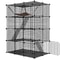 Cat Enclosures DIY Tier Cat Cage Indoor Detachable Metal Kennel W Hammock Spacious Stable Pet Cage 5