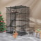 Cat Enclosures DIY Tier Cat Cage Indoor Detachable Metal Kennel W Hammock Spacious Stable Pet Cage 7