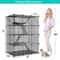 Cat Enclosures DIY Tier Cat Cage Indoor Detachable Metal Kennel W Hammock Spacious Stable Pet Cage 8