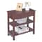 Narrow End Table Tier Side Table With Drawer And Shelf Brown MDF Pine Wood Ideal For Living Room Or 0
