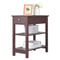 Narrow End Table Tier Side Table With Drawer And Shelf Brown MDF Pine Wood Ideal For Living Room Or 1