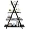 Wooden Ladder Bookcase Tier AFrame Bookshelf Black Open Shelf Display Modern Storage Solution For H 5