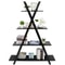 Wooden Ladder Bookcase Tier AFrame Bookshelf Black Open Shelf Display Modern Storage Solution For H 5