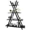 Wooden Ladder Bookcase Tier AFrame Bookshelf Black Open Shelf Display Modern Storage Solution For H 0