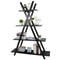 Wooden Ladder Bookcase Tier AFrame Bookshelf Black Open Shelf Display Modern Storage Solution For H 0