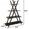 Wooden Ladder Bookcase Tier AFrame Bookshelf Black Open Shelf Display Modern Storage Solution For H 7