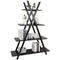 Wooden Ladder Bookcase Tier AFrame Bookshelf Black Open Shelf Display Modern Storage Solution For H 8