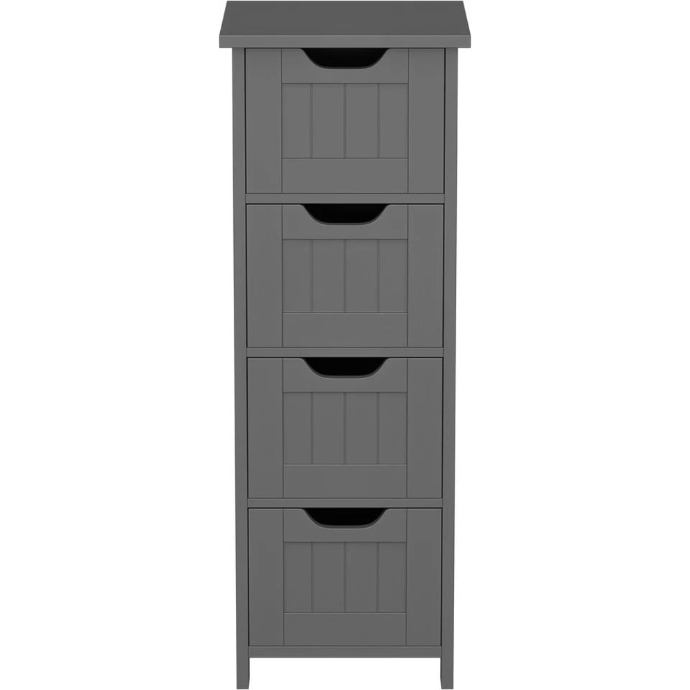 Freestanding Bathroom Storage Cabinet Grey Wood Side Organizer Drawers For Efficient Home Organizat 1