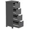 Freestanding Bathroom Storage Cabinet Grey Wood Side Organizer Drawers For Efficient Home Organizat 0