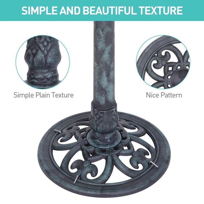 Outdoor Pedestal Bird Bath Vintage Yard Art Garden Decor WeatherResistant Resin Birdbath 8