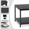 Black Side End Table With Storage Shelf Tier Coffee Table Rectangle TV Stand For Bedroom Living Roo
