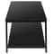 Black Side End Table With Storage Shelf Tier Coffee Table Rectangle TV Stand For Bedroom Living Roo