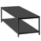 Black Side End Table With Storage Shelf Tier Coffee Table Rectangle TV Stand For Bedroom Living Roo
