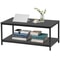Black Side End Table With Storage Shelf Tier Coffee Table Rectangle TV Stand For Bedroom Living Roo