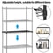 Adjustable Tier Shelves Wire Shelving Unit Space Storage Organizer Heavy Duty Kitchen Rack Black 5