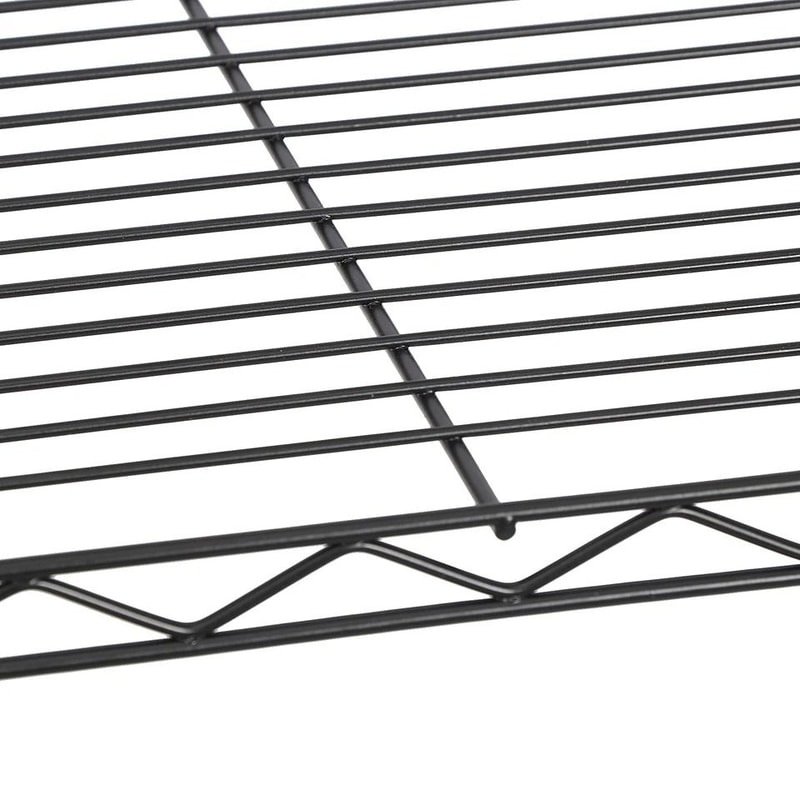 Adjustable Tier Shelves Wire Shelving Unit Space Storage Organizer Heavy Duty Kitchen Rack Black 6