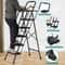 Ladder With Handrails AntiSlip Pedal Tool Tray Foldable Design Black Ideal For Home And Office 2