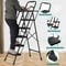 Ladder With Handrails AntiSlip Pedal Tool Tray Foldable Design Black Ideal For Home And Office 2