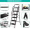 Ladder With Handrails AntiSlip Pedal Tool Tray Foldable Design Black Ideal For Home And Office 11