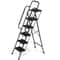 Ladder With Handrails AntiSlip Pedal Tool Tray Foldable Design Black Ideal For Home And Office 8