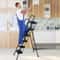 Ladder With Handrails AntiSlip Pedal Tool Tray Foldable Design Black Ideal For Home And Office 9