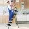 Ladder With Handrails AntiSlip Pedal Tool Tray Foldable Design Black Ideal For Home And Office 9