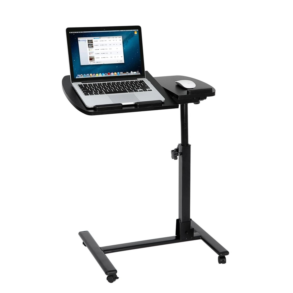 Mobile Adjustable PC Computer Desk Swivel Rolling Laptop Stand Ergonomic Notebook Table With Height 1