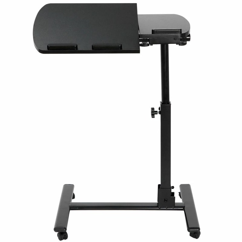 Mobile Adjustable PC Computer Desk Swivel Rolling Laptop Stand Ergonomic Notebook Table With Height 8