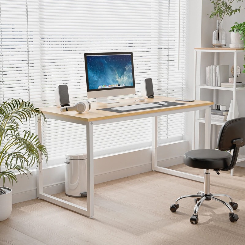 Office Desk Computer Desk Modern Study Writing Desk Natural PC Laptop Table Home Office Desk 9