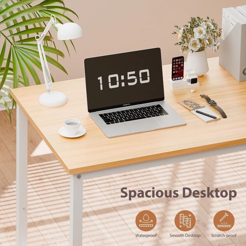 Office Desk Computer Desk Modern Study Writing Desk Natural PC Laptop Table Home Office Desk 6