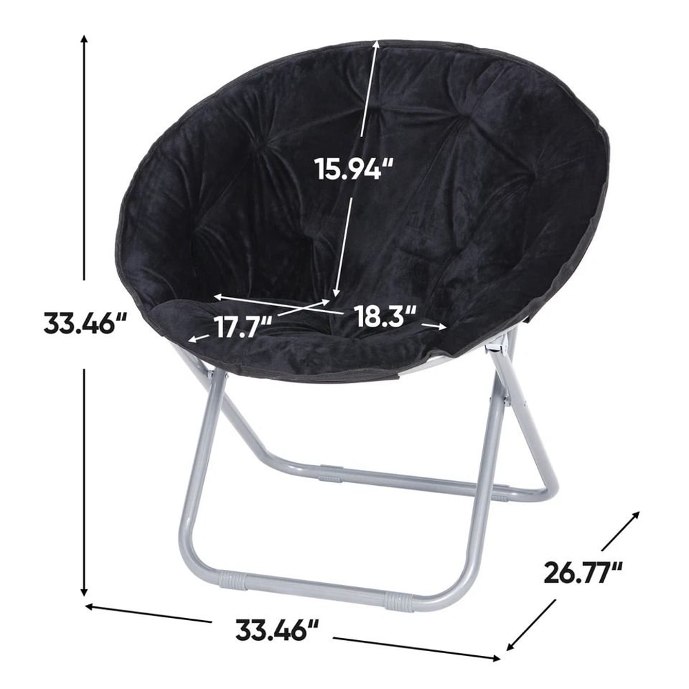 Portable Faux Fur Saucer Chair Folding Saucer Chair For Adults And Kids Cozy Chair For Living Room 10