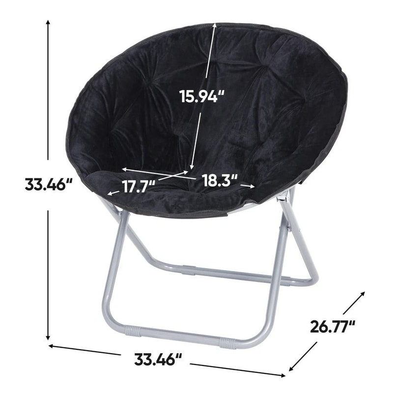 Portable Faux Fur Saucer Chair Folding Saucer Chair For Adults And Kids Cozy Chair For Living Room 10