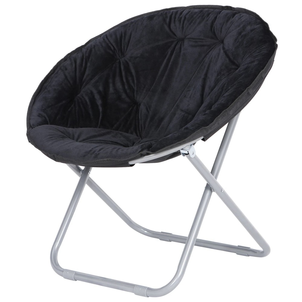 Portable Faux Fur Saucer Chair Folding Saucer Chair For Adults And Kids Cozy Chair For Living Room 1