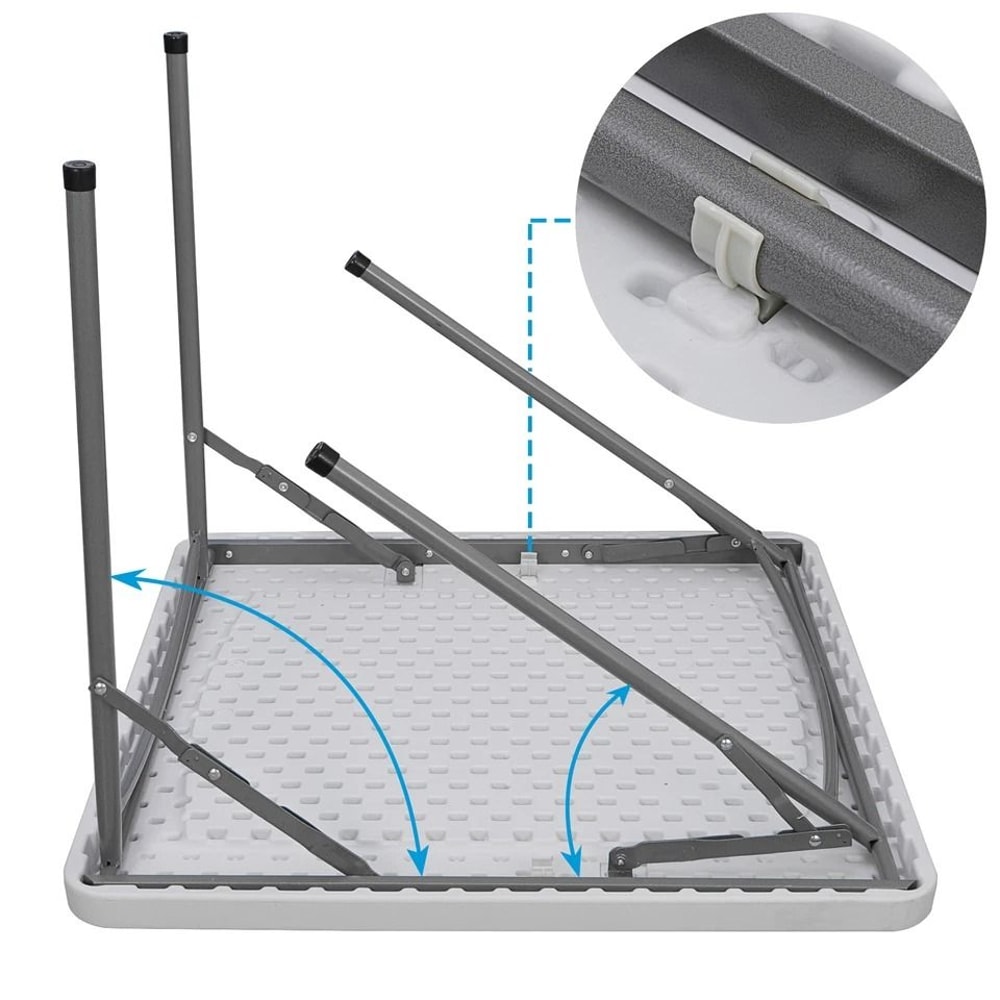 Square Dining Table Plastic Folding Table Portable Folding Card Table For Events And Gatherings 2