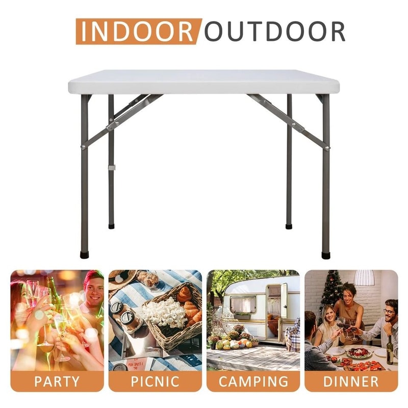 Square Dining Table Plastic Folding Table Portable Folding Card Table For Events And Gatherings 9