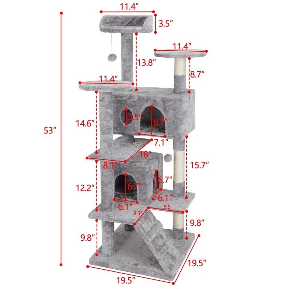 Cat Tree Tower With Multiple Scratching Posts Cozy Condo For Rest Play Large Activity Center For C 5