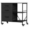 Mobile File Cabinet With Drawers And Open Storage Shelf Rolling Printer Stand In Black 2