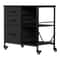 Mobile File Cabinet With Drawers And Open Storage Shelf Rolling Printer Stand In Black 6